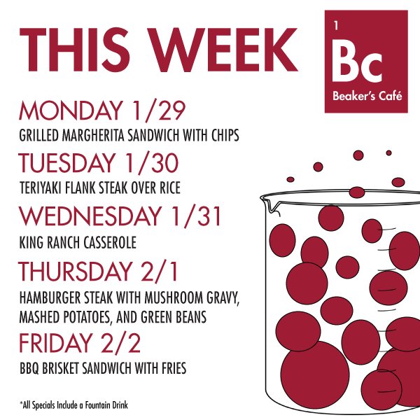 OUHSCDining's tweet image. Want to try something new for lunch? These specials won't let you down!