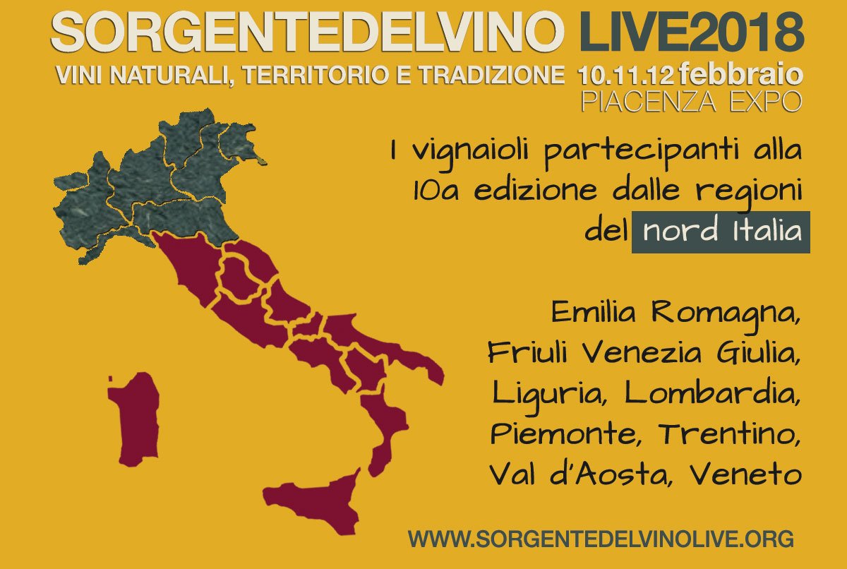 I #vignaioli del nord #italia a #sdvlive 10-12 febbraio a #Piacenza: #vininaturali #naturalwines #terroirwines #winelovers sorgentedelvinolive.org/it/live-2018/v…