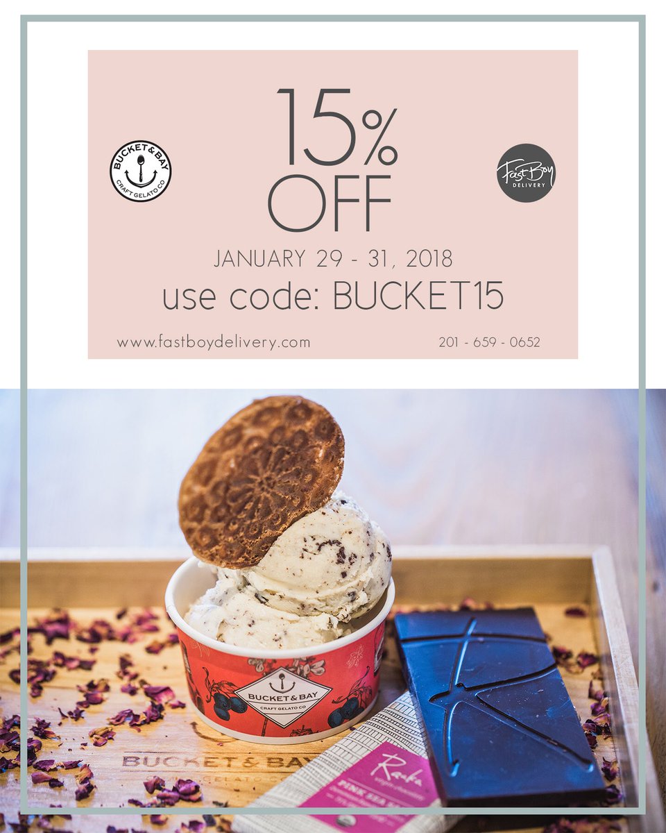 FastBoyDelivery's tweet image. The cold bothered nobody when it's BUCKET &amp;amp; BAY's Gelato you're having! 🍦Enjoy 15% off when you use the code BUCKET15 until January 31, 2018 only!

fastboydelivery.com
201-659-0652
