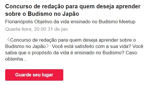 Os eventos estão ficando muito específicos