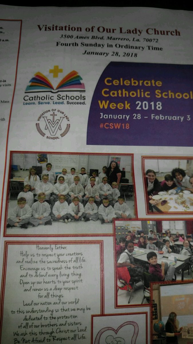 Look who made the cover of the church bulletin for Catholic schools week! #ThinkerKids #NewOrleansCatholicSchools