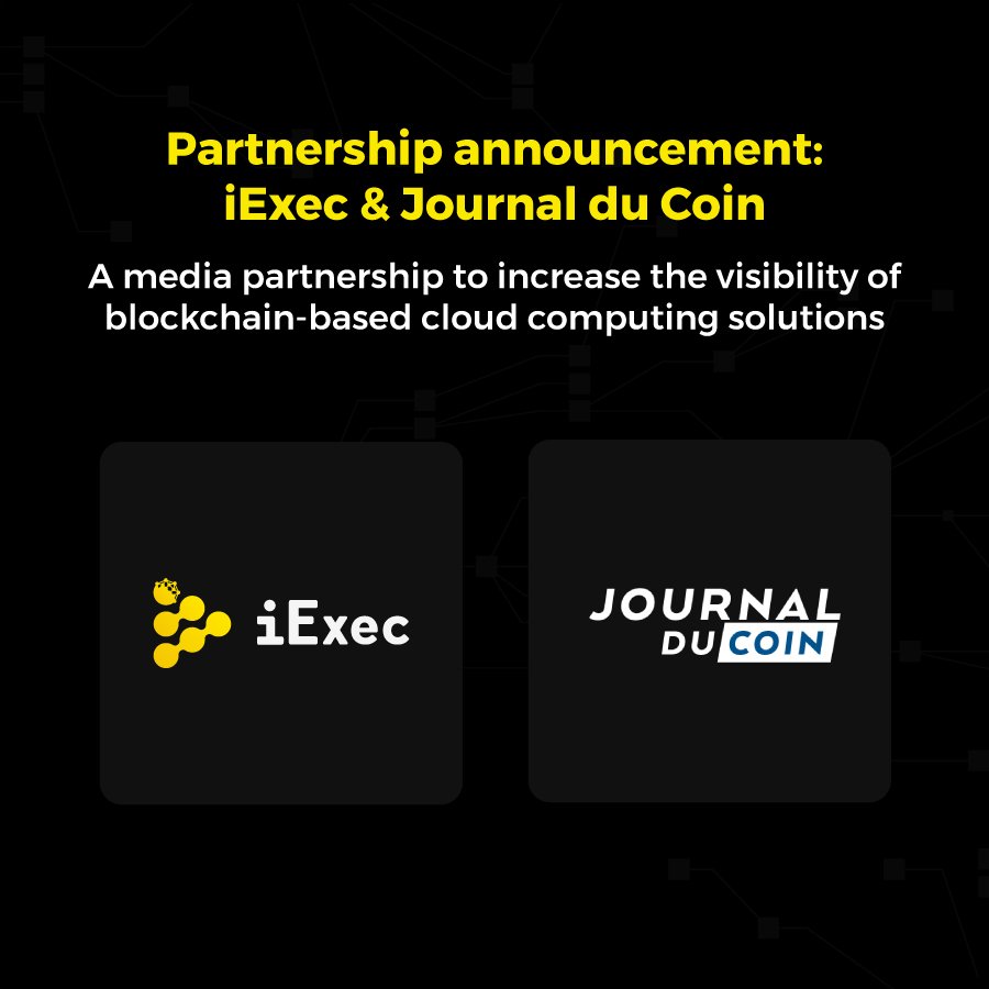 iEx_ec's tweet photo. To make #blockchain mainstream, iExec is proud to partner with @LeJournalDuCoin, the rising cryptocurrency media in France. JDC will frequently publish articles on the progress of the #iExec project to its reader base. $RLC https://t.co/5DIaOoiJ54