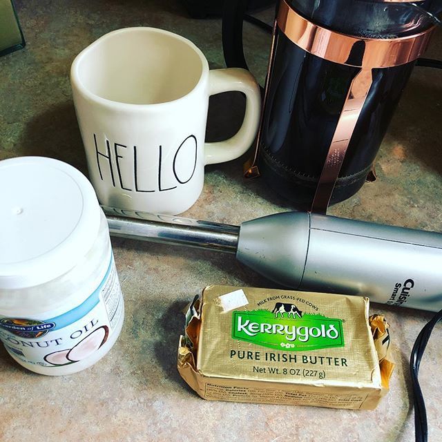 Hey_Donna's tweet photo. Have you tried bulletproof coffee yet??? Coffee + butter + coconut oil = creamy, delicious, healthier coffee!! #heybusymom #heycoffee #lchf #bulletproofcoffee #butterplease @kerrygoldusa @gardenoflife @cuisinart @bodum https://t.co/LnGxpN8jzS https://t.co/CQs0Xz8iuO