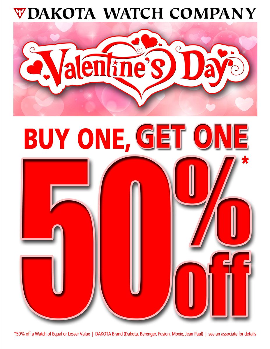 Buy One, Get One 50% off on regular priced Dakota Brand Watches
Now through February 19th