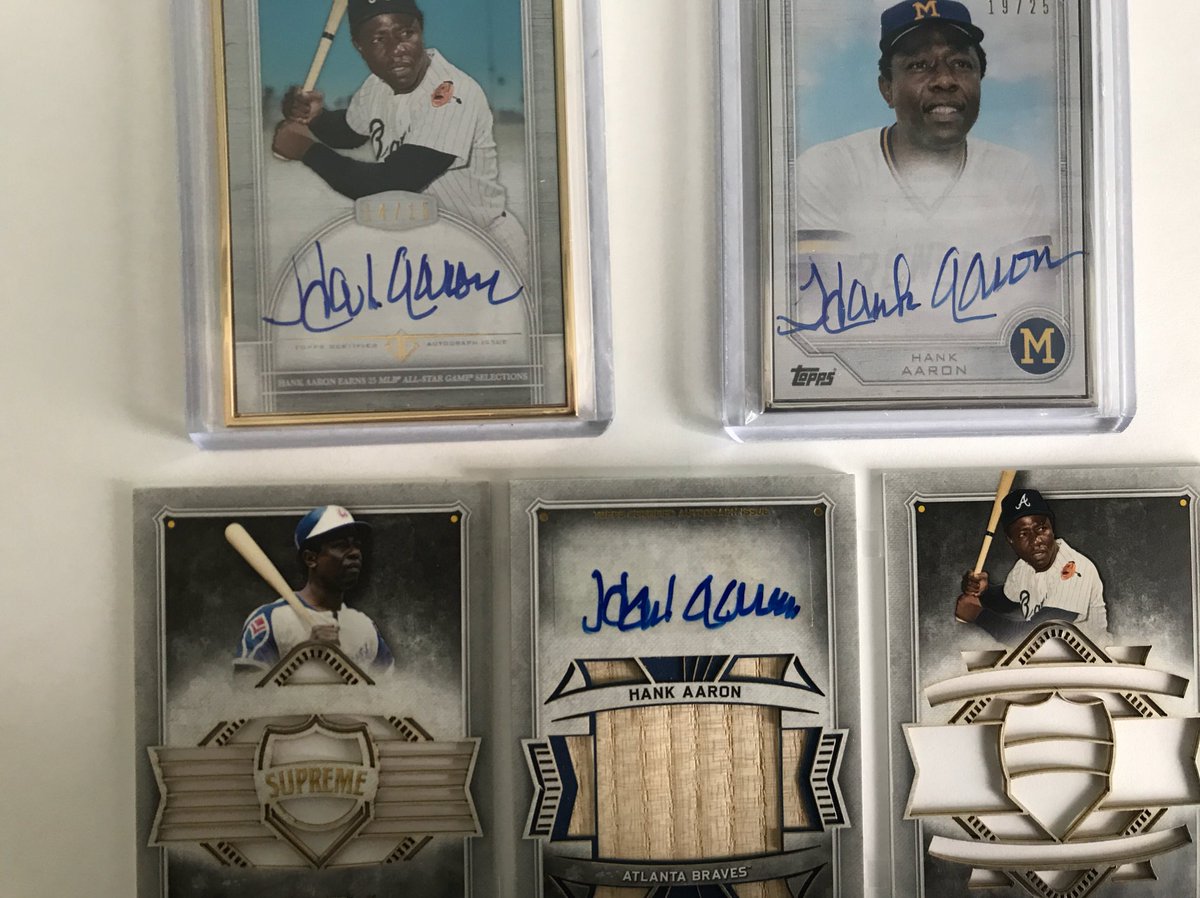 SportsCardNews's tweet photo. Made over half my money back from the Topps Transcendent Party. Still have 71 of 87 Aaron Judge RC cards and this stuff. Only event worth going to in the hobby besides The National. https://t.co/cu2IqmBZGN