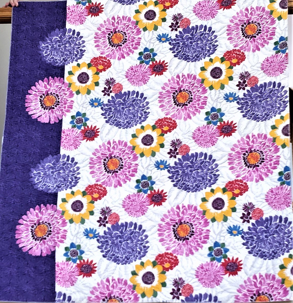 DogpatchQuilt's tweet image. Backing with some of the backing applicated