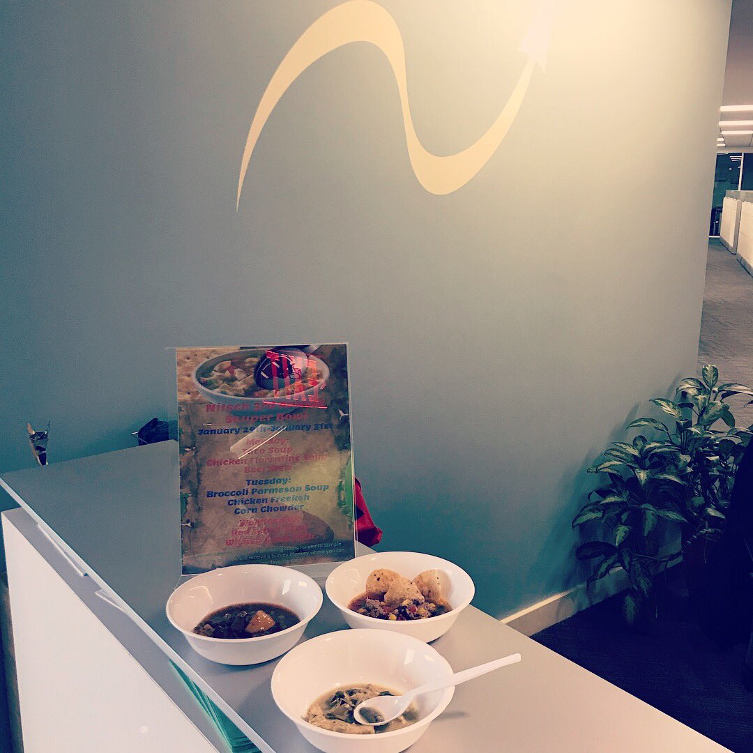 nitscheng's tweet photo. It’s Souper Bowl week at Nitsch! Which chef will take home the grand prize: bragging rights for a full year? 🥣 #nomnom #funatnitsch https://t.co/XlfdLVfn9z