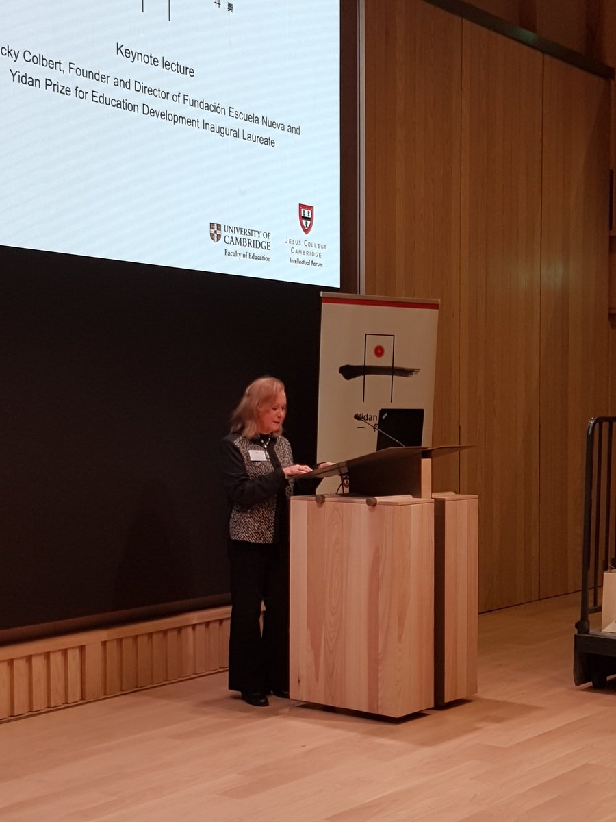 RaeSnape's tweet photo. "It's a paradigm shift that is needed. We are working with @HargreavesBC on this. How do we bring the parents into the learning process. If we increase the self-esteem of children they will blossom." #VickyColbert @TheYidanPrize @IntellForum @CamEdFac #YidanPrizeCam https://t.co/sJR6gqPYnO