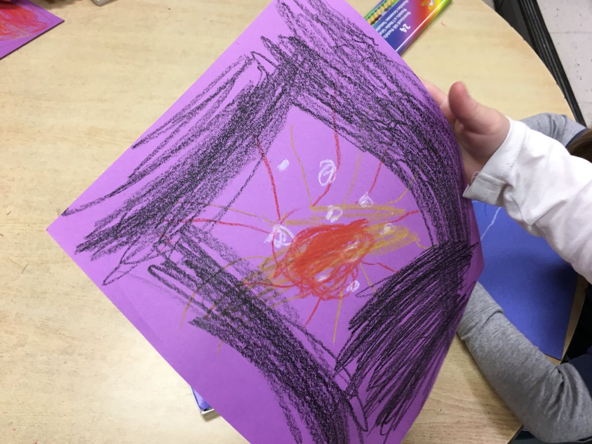 Mrs_Fazzari's tweet photo. “I made the stars and the sun and a black picture frame!” A.M https://t.co/JwcdQvJabE