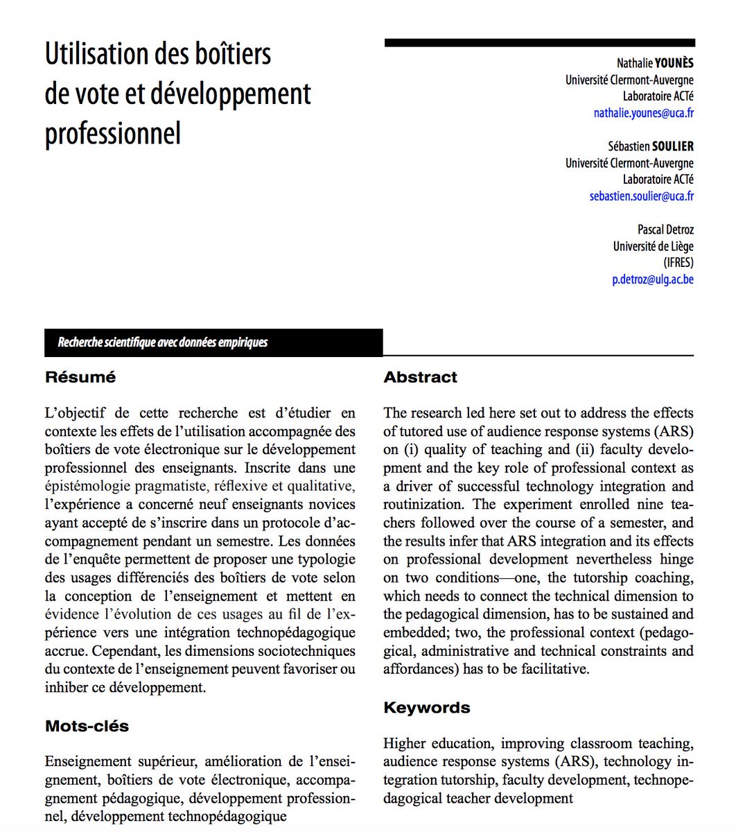 ritpu's tweet photo. Utilisation des boîtiers de vote et développement professionnel https://t.co/yWneRc4Os5 #TICE #HigherEd #edtech https://t.co/5wA7wQTTdq