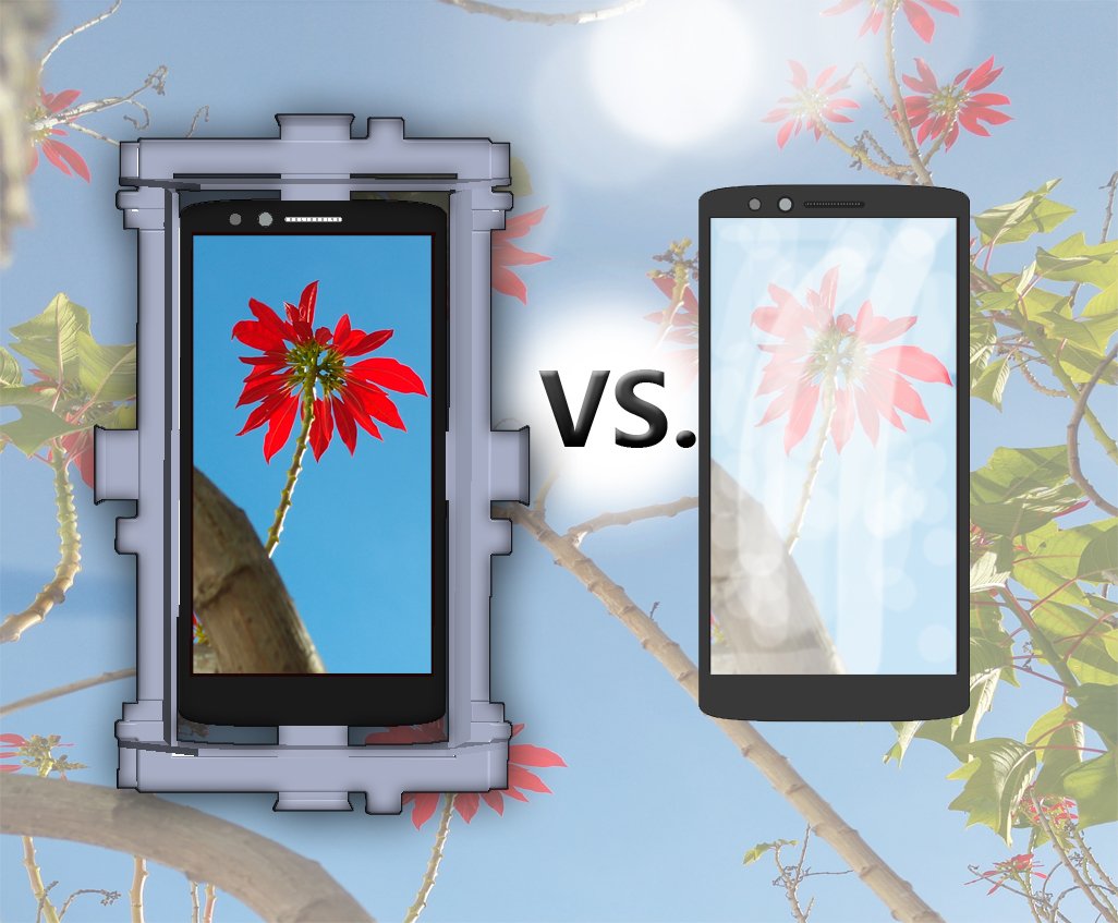 RAMBEXcom's tweet photo. Rambex Smartphone Screen Shader - comparsion - with or without. For #iPhone #Samsung #LG #HTC #Huawei #Pixel etc. #photography https://t.co/AUz9s9vjYb