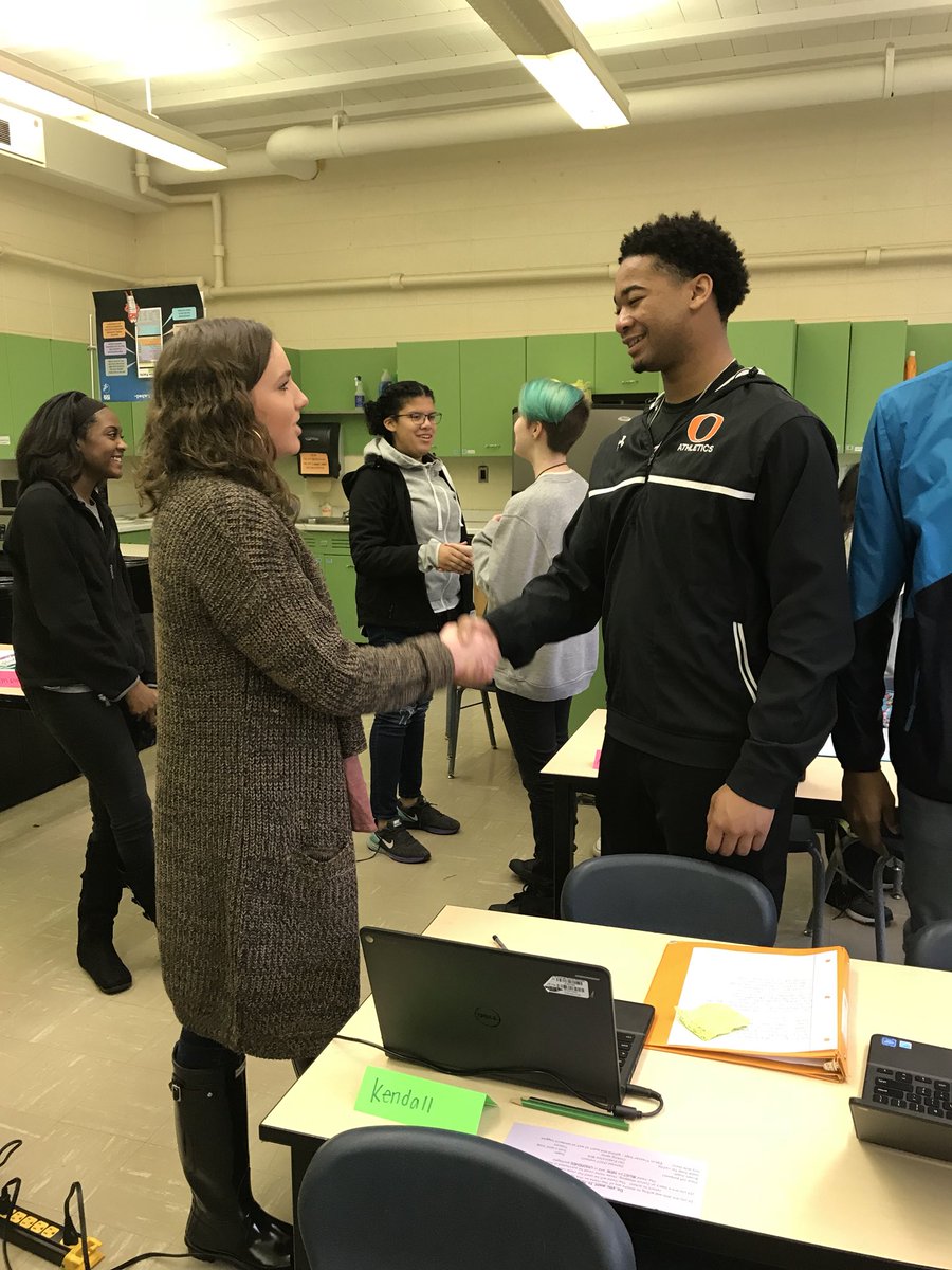 shannonbraxton6's tweet photo. Soft skills...handshakes plus Capturing Kids Hearts rolled in one lesson second day lesson. #edpuzzles @OCSCTE @OrangeHS_NC https://t.co/RiLfZDawWJ