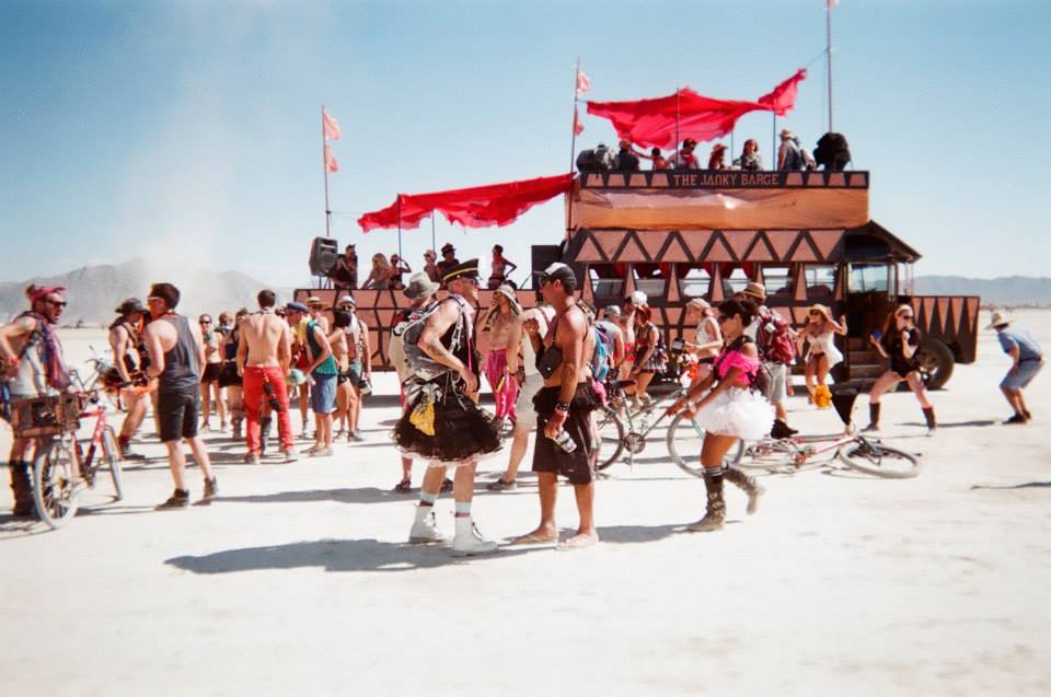 Playa Dreaming - Loading up for another week - All Aboard! #jankybarge #burningman #blackrockcity #BRC #playa #artcar #mutantvehicle