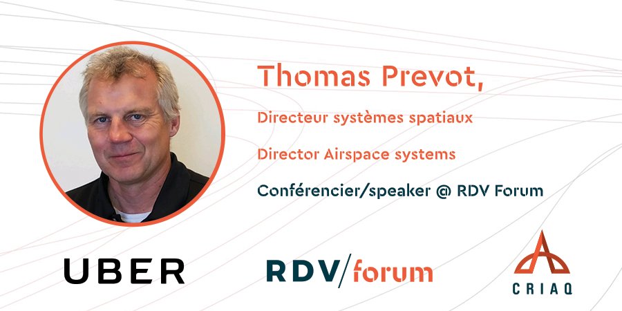 CRIAQ_aero's tweet photo. Venez écouter Thomas Prevot @Uber parler des VTOL et du projet de taxis volants #UberElevate avec @BellHelicopter 

Come to hear Thomas Prevot @Uber speaks about #VTOL and @BellHelicopter -Uber collaboration on #UberElevate flying taxi project at the #CRIAQ #RDVforum #innovation https://t.co/1RfBnnIyig
