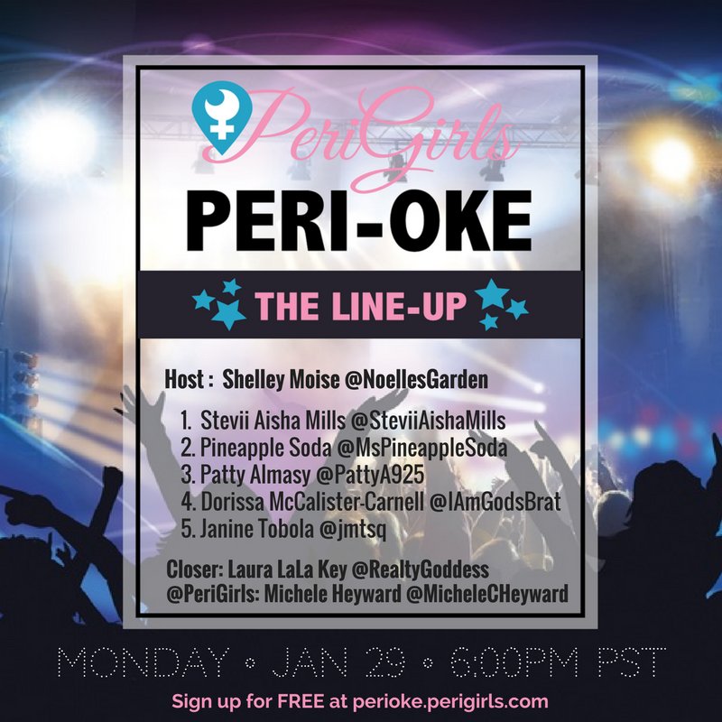 ThePeriGirls's tweet image. #PeriGirls #Perioke theme for tonight is Songs with Color! Join this amazing lineup TONIGHT MONDAY JAN 29 at 6PM PST/9 PM EST on #Periscope ! #sing #Singing #karaoke