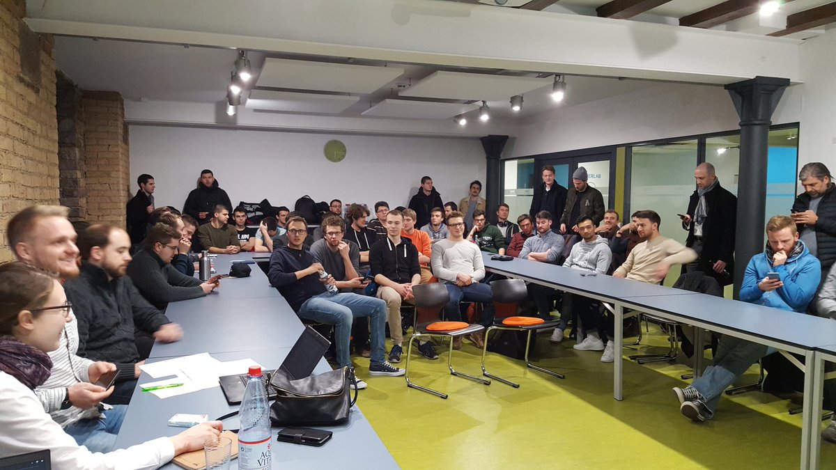 _akaiser's tweet photo. Nice to see so many Blockchain enthusiasts at my talk about blockchain and smart contracts at the first event of KIT Blockchain Hub @CyberForum https://t.co/KizxLRTJCH