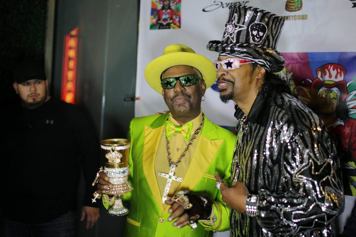 phatinc's tweet photo. Was a super funky night at the #PlayersBall 2018 with @DaBishopDonJuan &amp; @Bootsy_Collins #HiOnHeels https://t.co/Yy5AxjMx7T