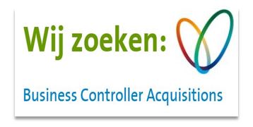 #Vacature: Business Controller Acquisitions. Kom jij ons team versterken? Solliciteren kan via:  ow.ly/R4E330i3IOo  #thuisbijVesteda  #samenwerken