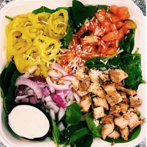The_JuryBox's tweet photo. Let TJB help you keep up with your healthy New Year resolutions!! Large &amp; small salads made to order without the wait. #healthyflyers #cantstopwontstop https://t.co/uB43C7H4pe