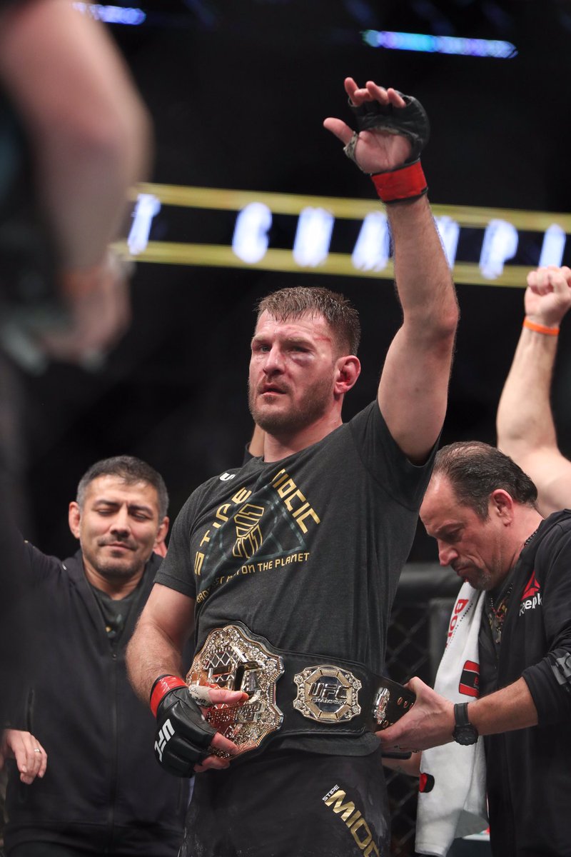 stipemiocic's tweet photo. Most title defenses in heavyweight history. And another one coming soon... July 7! https://t.co/tHQOfsGOjv