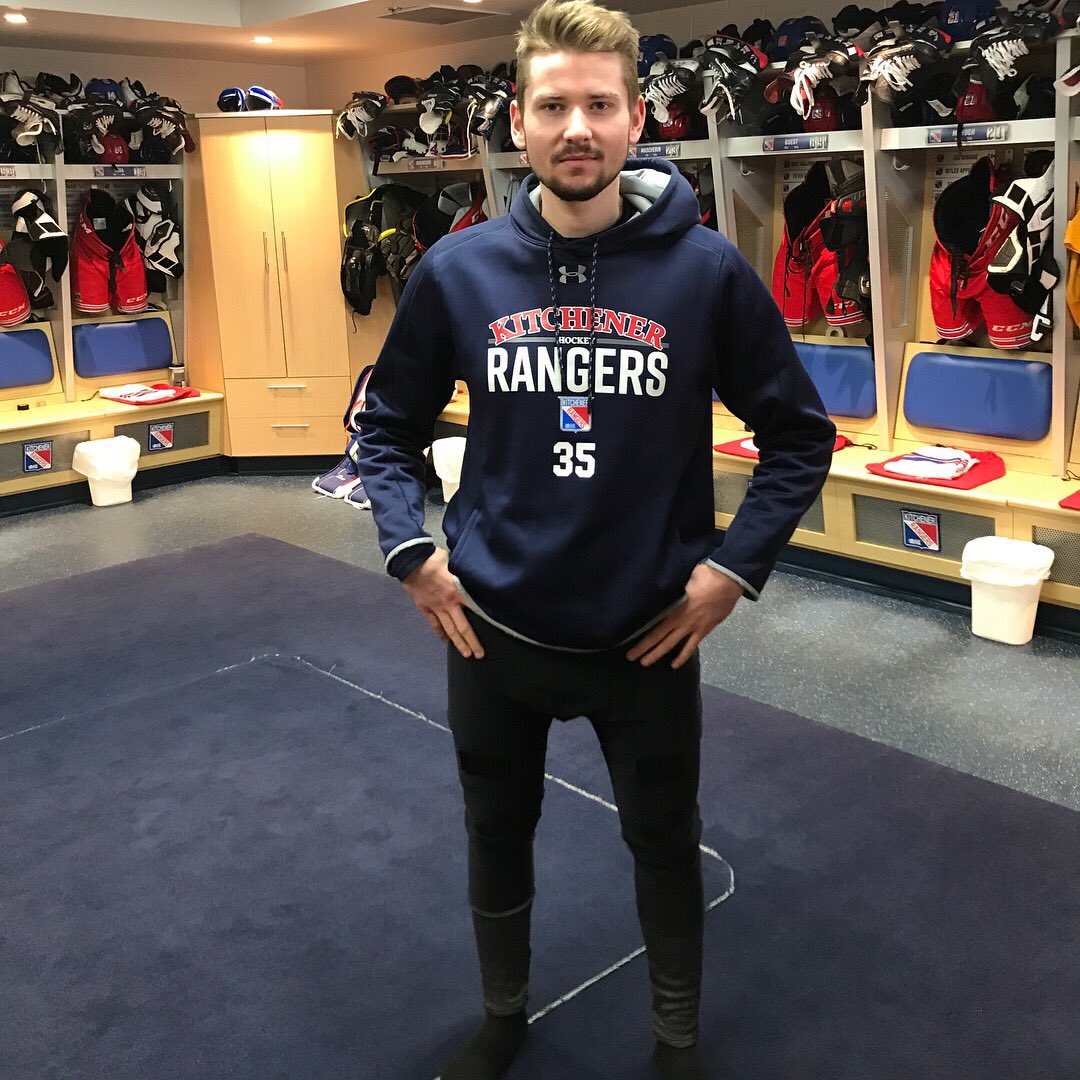 Goaltender Chris McGonigle from the <a href="/OHLRangers/">Kitchener Rangers</a> killin' it in his Genesis Base Layer!🙏🏼🥅 #hockey #hockeygoalie