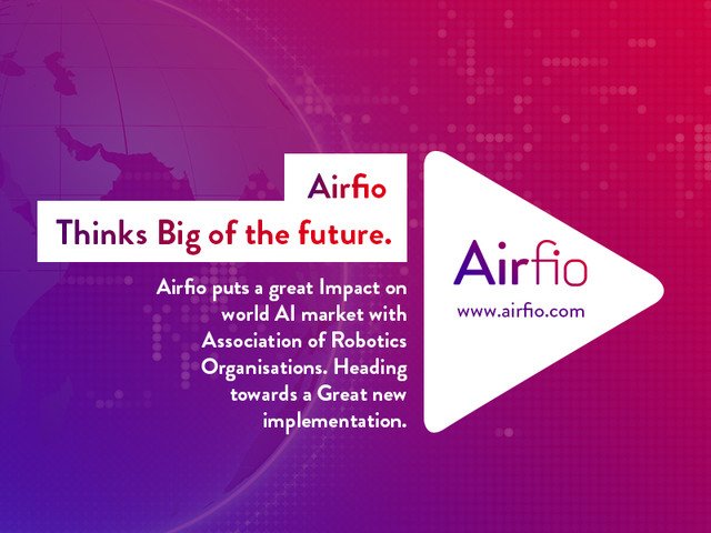 airfio's tweet photo. Airfio puts a great impact on world AI market with Association of Robotics Organisations.  
Heading towards a great new implementation. 
#Airfio #AirfioICO #cryptobank #ARF #AI https://t.co/r4rr8vRXG8