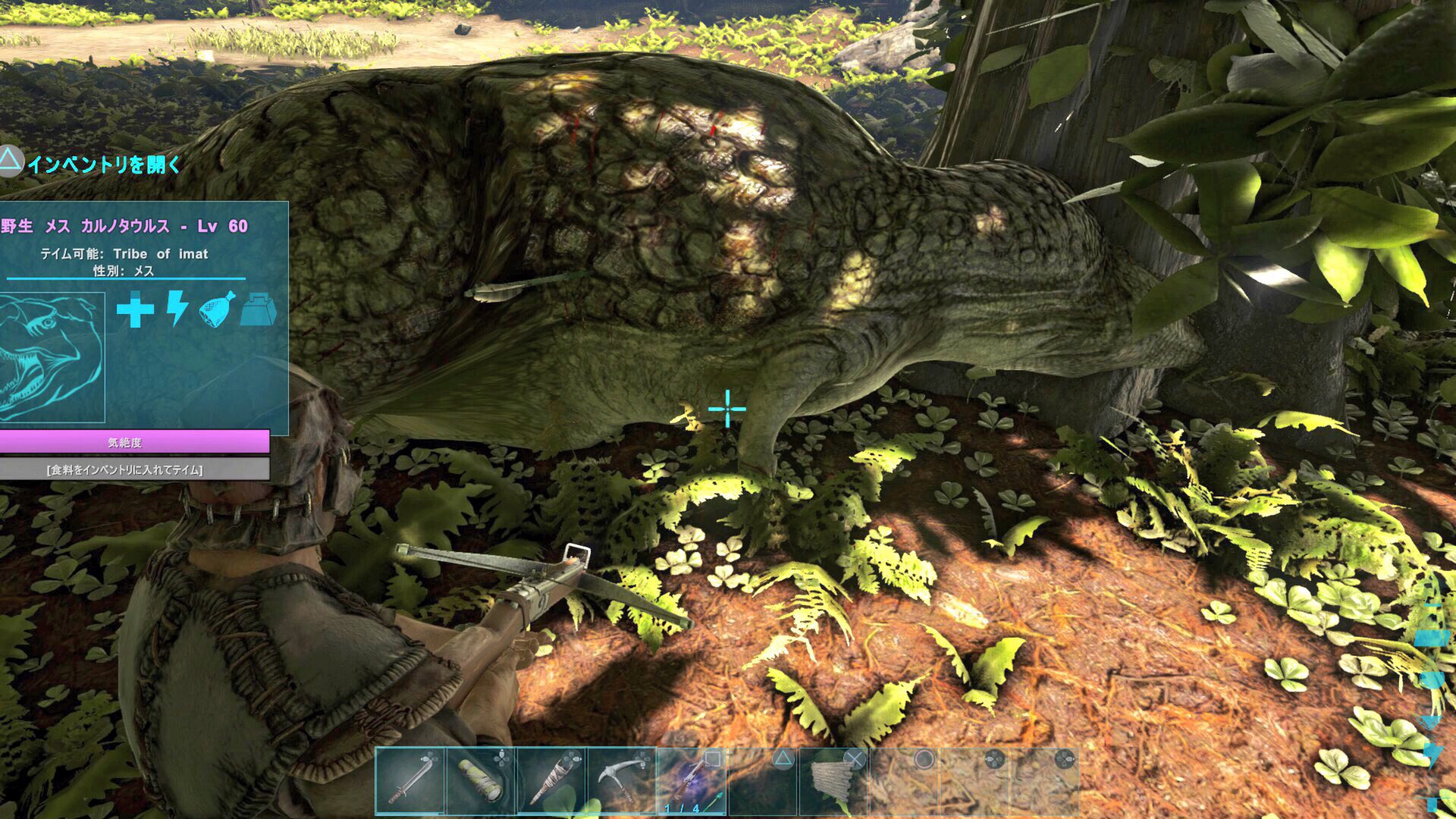 ｘ まっと Ark Survival Evolved よくも俺のヒツジちゃんを このあとヒツジ2号を肉にしてテイムしました W チェーンソーで肉削いでたけどあんまとれなくてピッケルで80個近く羊肉とれた ほぼほぼヒツジ