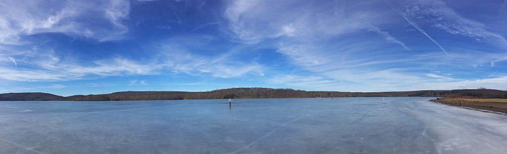 An ice covered Yellow Creek.