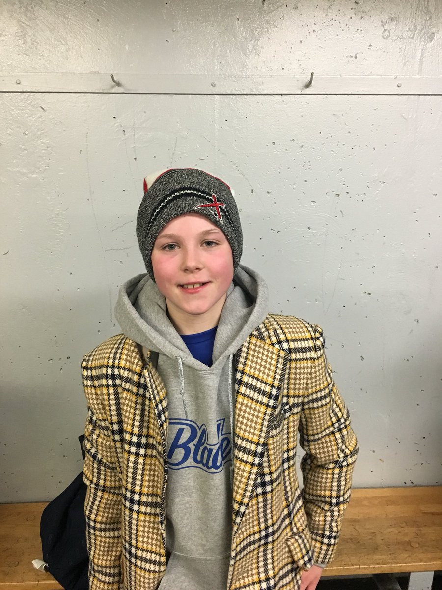 bladesatomA's tweet photo. Congrats to Kaidan Sahajpal our Goose of the Game and Ben O’Brien earning the Ugly Jacket in tonight game@MtPearlBlades @DJHLnews https://t.co/CALtcrsigY