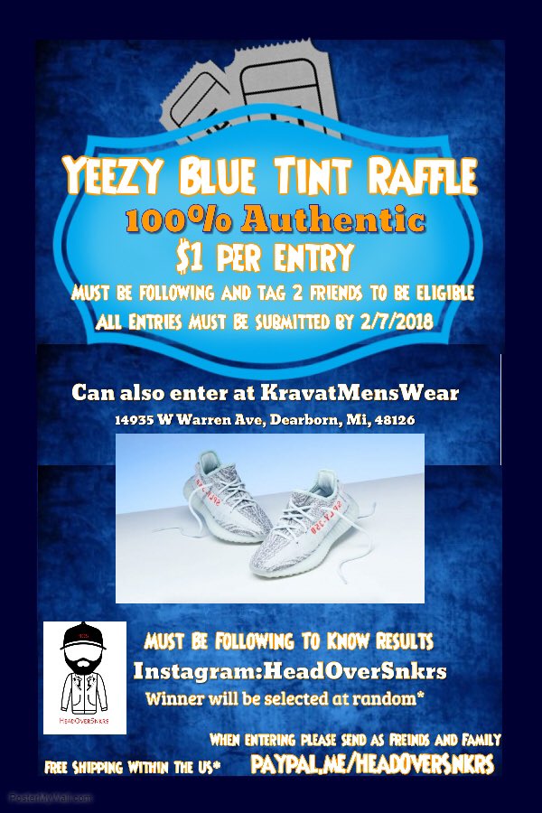 HeadOverSnkrs's tweet photo. Imagine winning a pair of yeezys for $5 or $10. Here's your chance. Don't miss this opportunity. https://t.co/3f5RhdXvvP