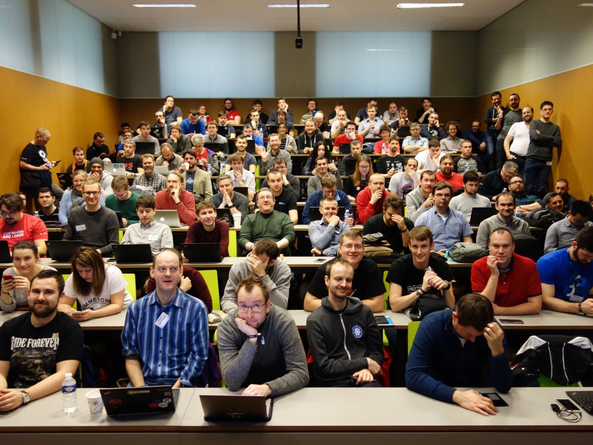 TomasTomec's tweet photo. Audience usually takes pictures of speakers. I, as a speaker together with @eliskasl, decided to take a picture of our audience at @devconf_cz. https://t.co/CSqqviGt9F