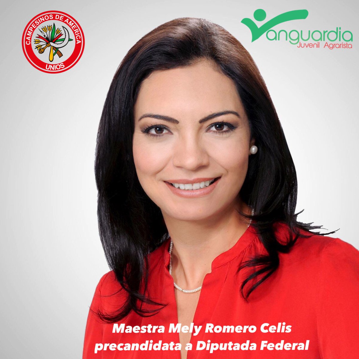 VanguardiaCEN's tweet photo. La Vanguardia Juvenil Agrarista de la #CNC felicita con afecto a nuestra amiga, la Maestra @Mely_Romero por su registro como precandidata a Diputada Federal por el Distrito 1 de #Colima. 
¡Enhorabuena!

#SoyVanguardia #SoyRevolución #SomosCNC #LaFuerzaDelCampo https://t.co/nW2faZA8Kc