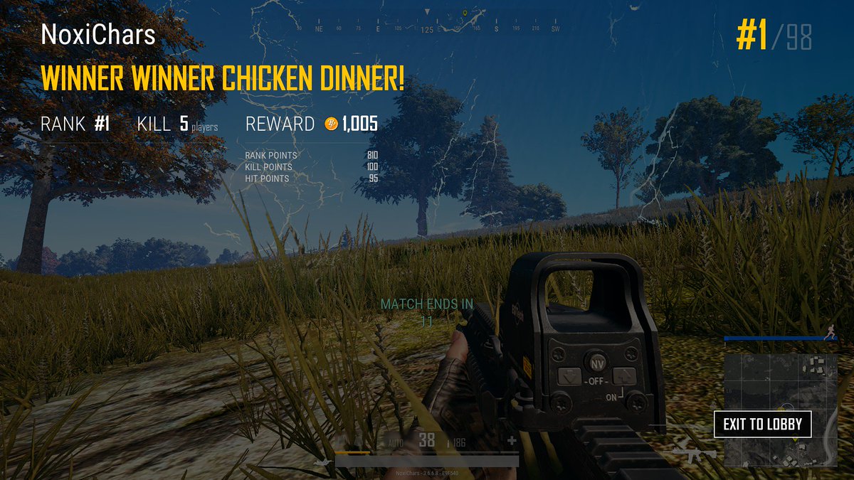 Noxi_Live's tweet photo. Nach 2 Wochen Entzug kann ich es immernoch! 😎
#PUBG #chickedinner #solo #fpp #EU https://t.co/F3xL8kKw94