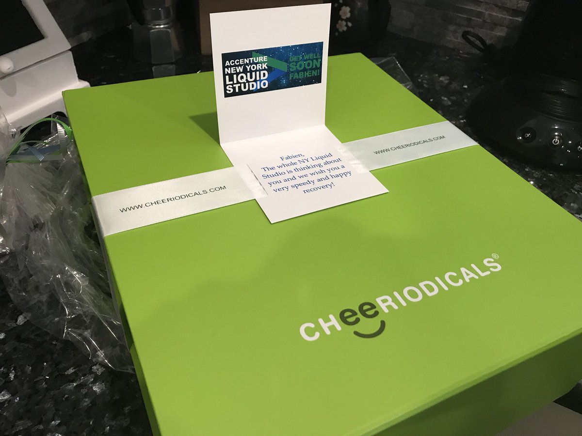 ConnectedFab's tweet photo. Man, how awesome it was to get this care package from @AccentureTech #liquidstudios .. Thank you my @accenture friends! You’re making my recovery so much more fun! https://t.co/z1GnD2ZUeU