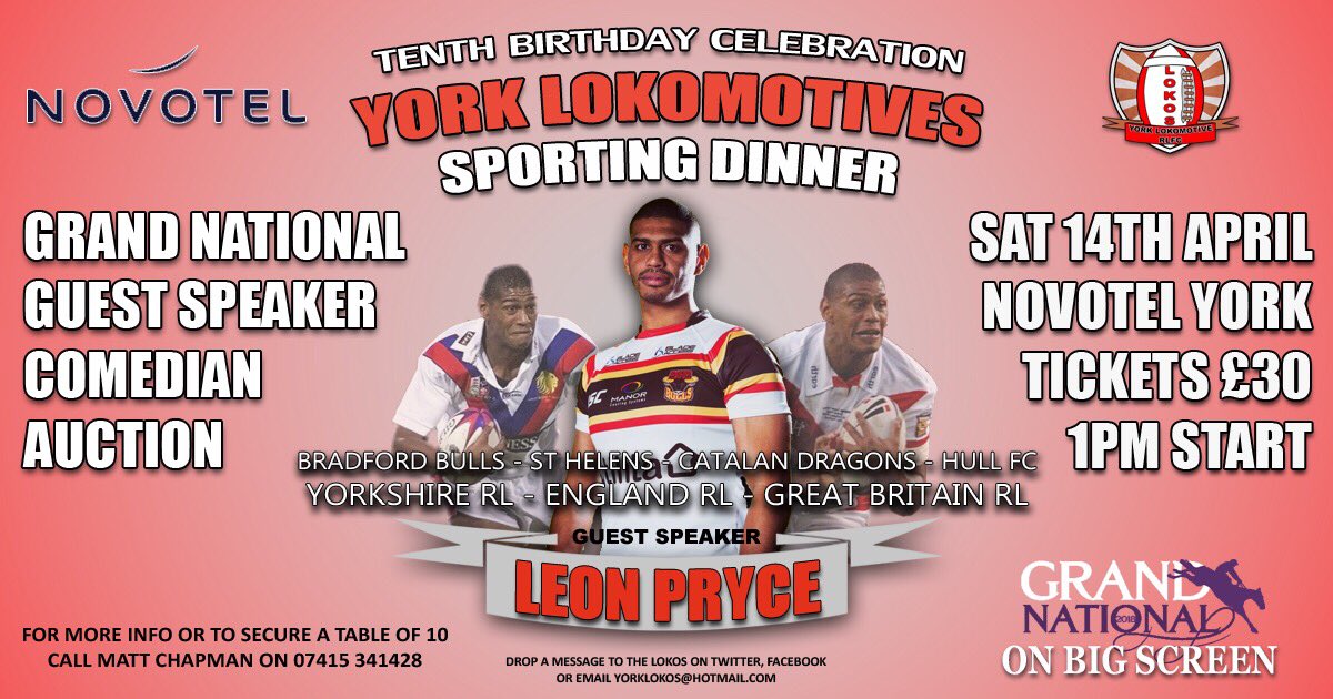 Great day out in York! Secure your table NOW! <a href="/YorkSelbyRLRefs/">York&SelbyRLRefs</a> <a href="/YorkNest/">Nestlé York</a> <a href="/YSJRugbyLeague/">York St. John RLFC</a> PM us!