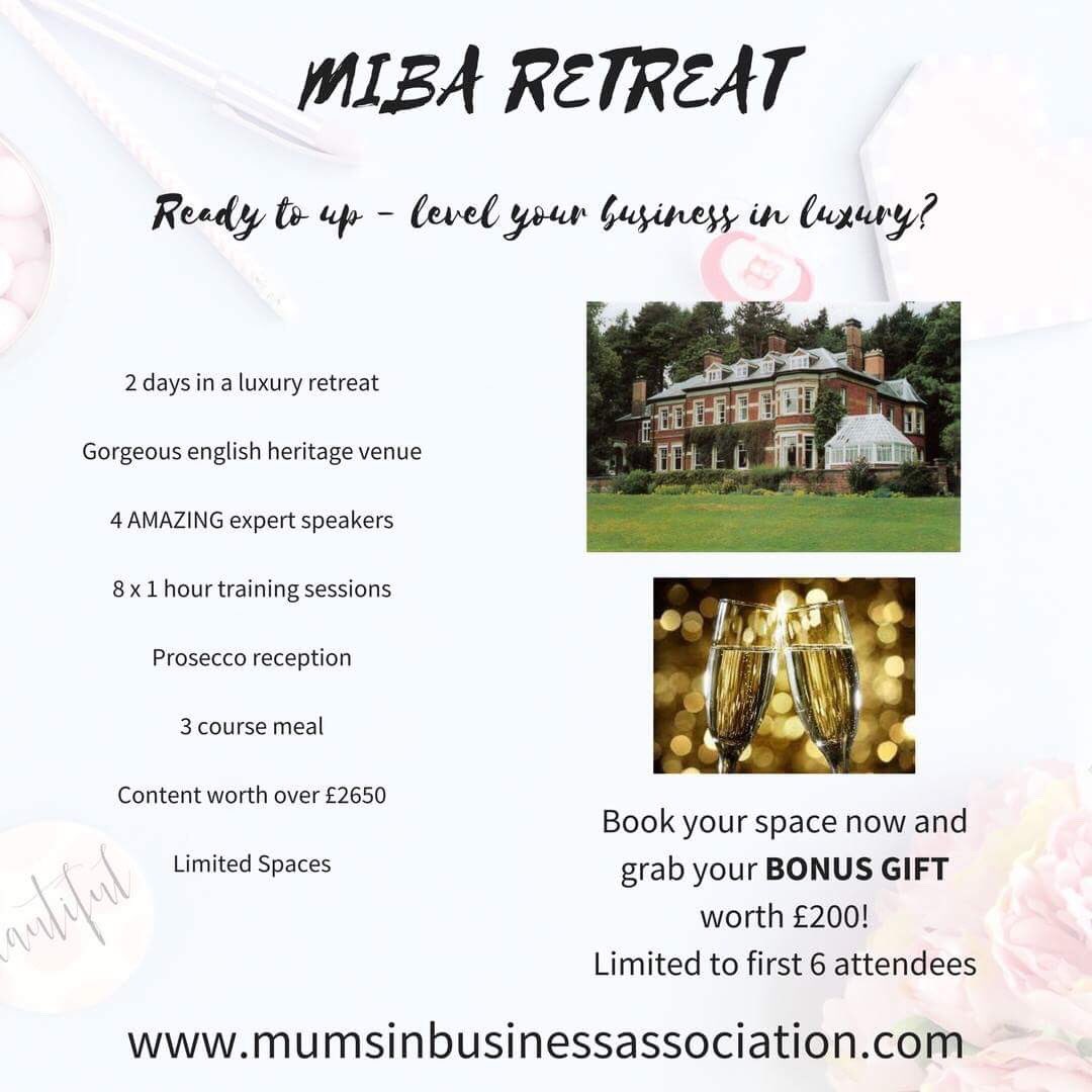 We are getting ready for our very 1st #mibaretreat in May. You will get a jam packed 2 days of fabulousness. To find out more info about it, click here mumsinbusinessassociation.com/miba-retreat.h… #mibahour