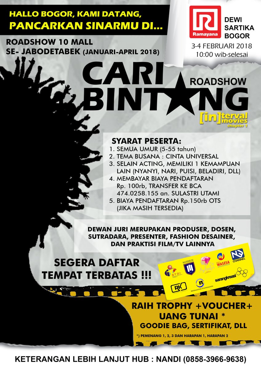 CariBintang's tweet image. Ayo talented people kota @kotabogor jangan mau kalah sama bekasi...terus pancarkan sinarmu !!! hub NANDI 0858-3966-9638 atau TAMI 0857-158-04158