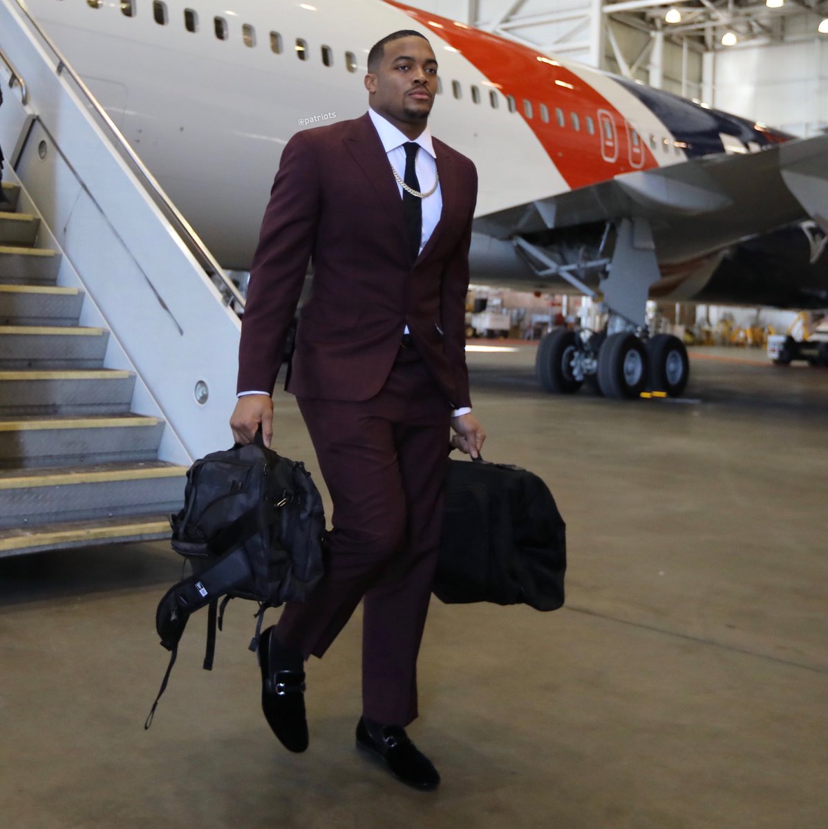 Patriots's tweet photo. Made it to Minneapolis. 

#GoPats #NotDone https://t.co/yjwmILKTGK
