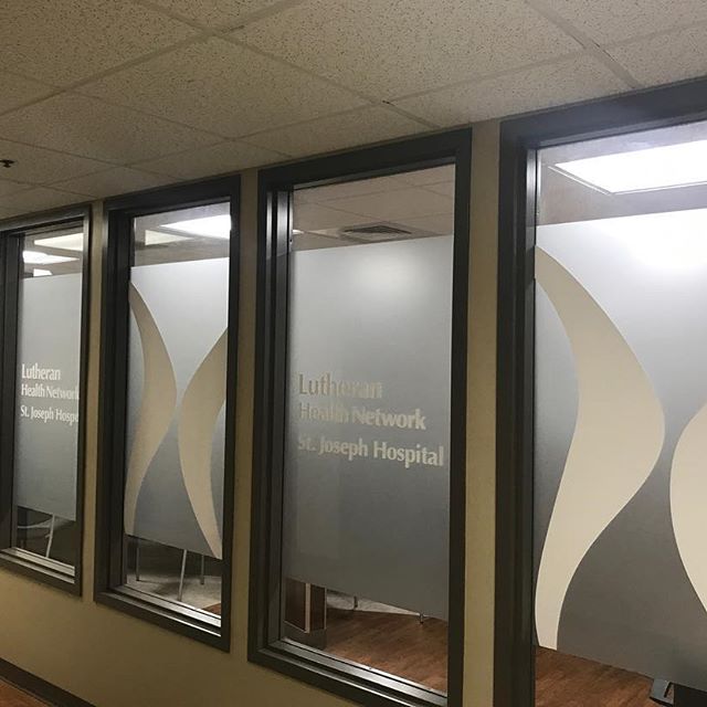 SunControlCtr's tweet image. Lutheran Health Network St. Joseph Hospital project with Frost Film tint and graphics. This not only provided privacy but also looks great with their branding as well!