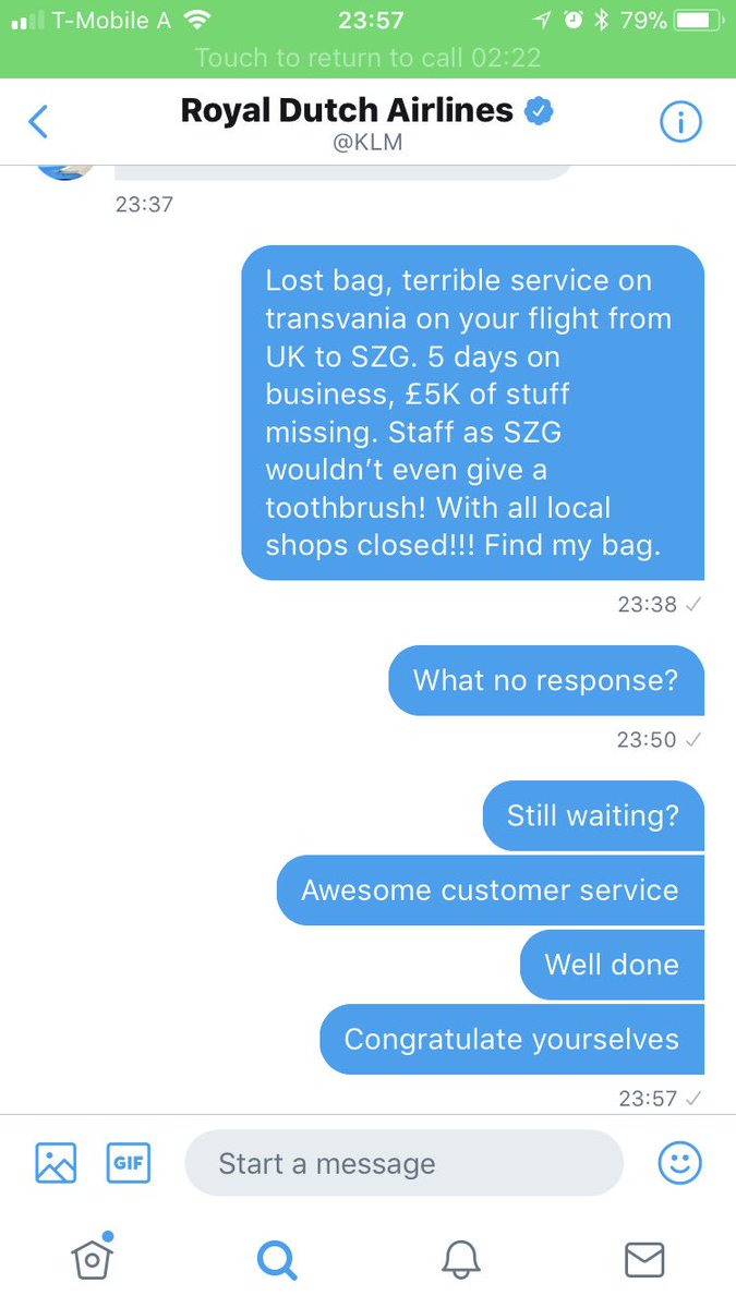 mw1979's tweet photo. Loving @KLM @KLM_UK not #CustomerService https://t.co/9QCZlud21A