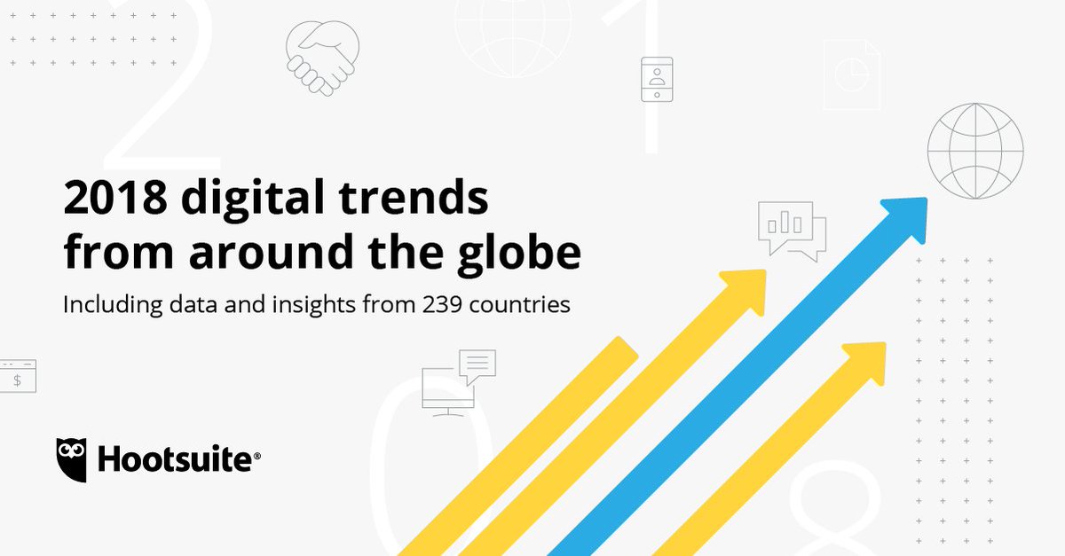 hootsuite's tweet photo. Explore the newest, biggest 2018 trends from around the world across web, social and mobile: https://t.co/s7Djj8oPlb https://t.co/9RDweUZlOt