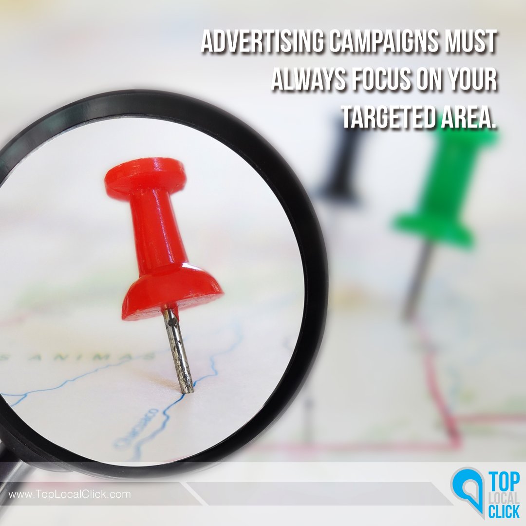 TopLocalClick's tweet photo. 🤔 Advertising campaigns must always focus on your targeted area. 🤔 #TopLocalClick #Marketing #DigitalMarketing #Advertising #Business #SantaAna https://t.co/fEtGBpZreg