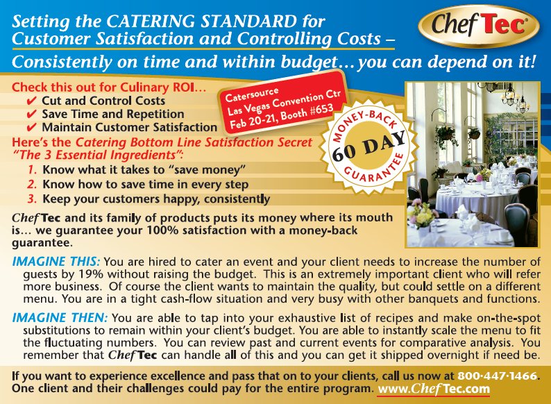ChefTec's tweet photo. #ChefTec is coming to Las Vegas! See us at booth 653 at the @Catersource_llc Food for Thought trade show at the Las Vegas Convention Center on Feb 20-21. https://t.co/82O5QZM4Ox