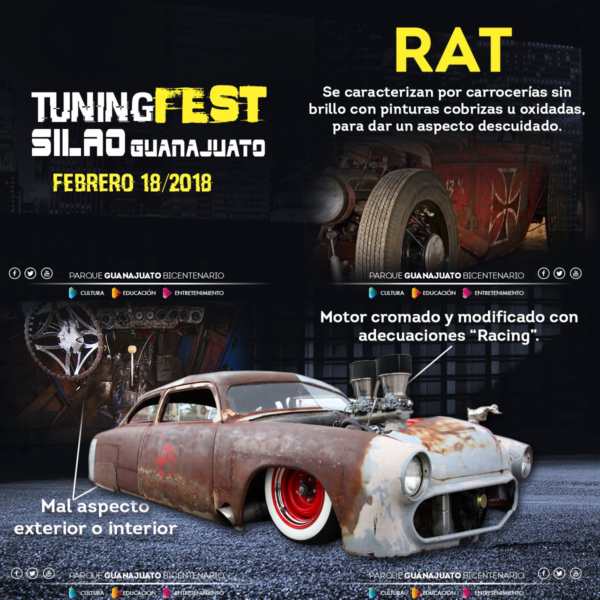 PGBicentenario's tweet photo. De los creadores de #ExpoAutoGto llega el #TuningFestGuanajuato el próximo 18 de Febrero a @PGBicentenario ¡No te lo puedes perder!. @ferolivera09 @comsocgto @SECTURGTO @gobiernogto @guanajuato @SilaoTeConecta @avilesenrique @carlososcardom https://t.co/vrFWn8T2ap