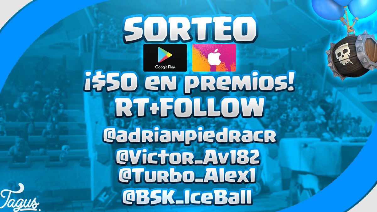 Sorteo tarjetas iTunes/ google play ‼️‼️

Requisitos

Follow: 
<a href="/adrianpiedracr/">AdrianPiedra</a> 
@Victor_av182
@turbo_alex1
@bsk_iceball

Acaba 14/02💯✅