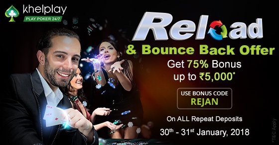 KhelPlay's tweet photo. Get 75% Bonus up to Rs 5,000 
Deposit Now ➡️Use code Code: REJAN
https://t.co/GNvFTUleAW 
#play #online #poker #win #bonus #deposit
#tuesday #games #cardgames #TuesdayThoughts https://t.co/6jkck4Duob
