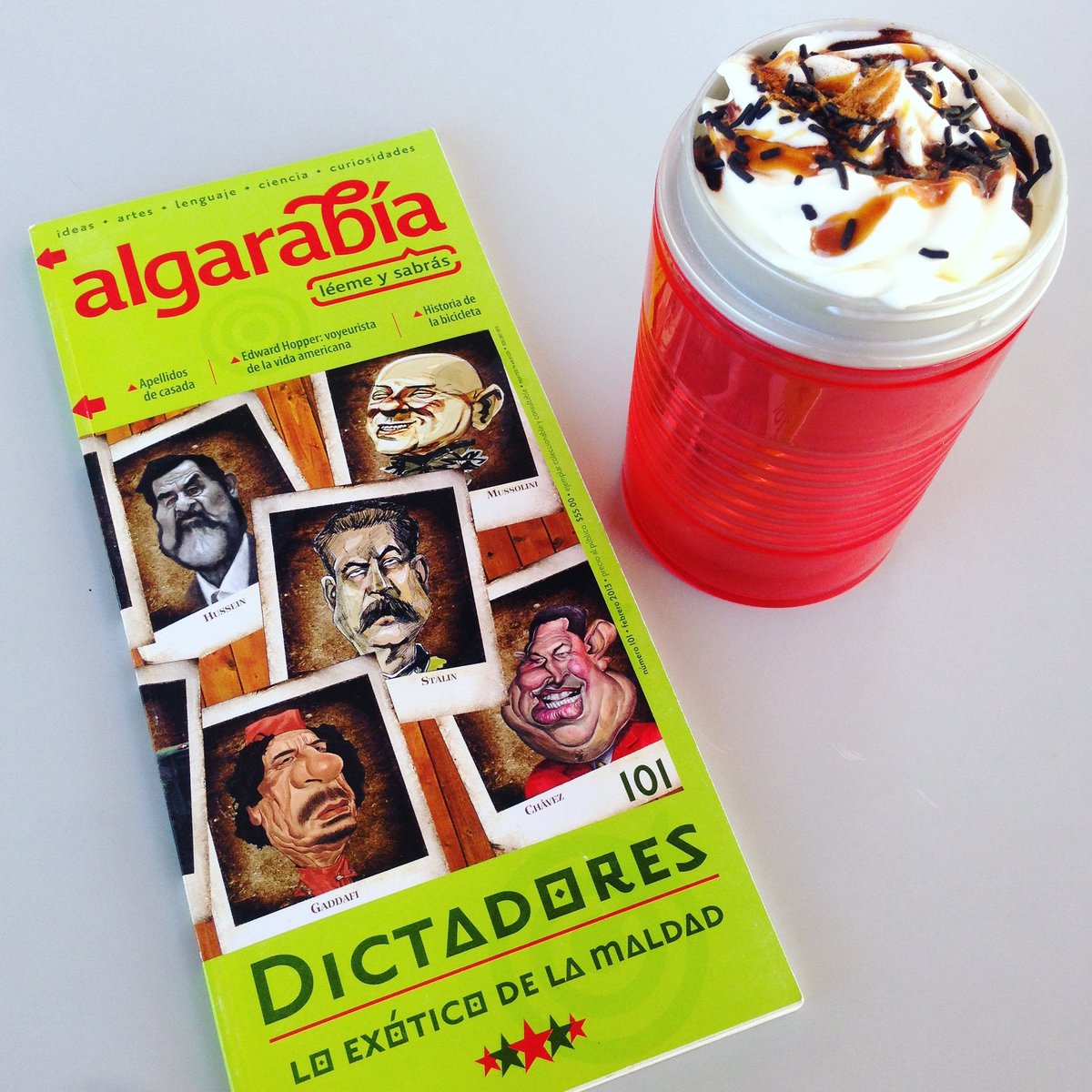 freddydemrahc's tweet image. Algarabía 101: Dictadores. Lo exótico de la maldad.

#lawrencedearabia #hombredevitrubio #espirógrafo #jugosylicuados #neuronas #librealbedrío #elbreveamor #oribasia #caligramas #discordar #patentes #edwardhopper #americanscene #transnochadores #plazaromita 

@algarabia