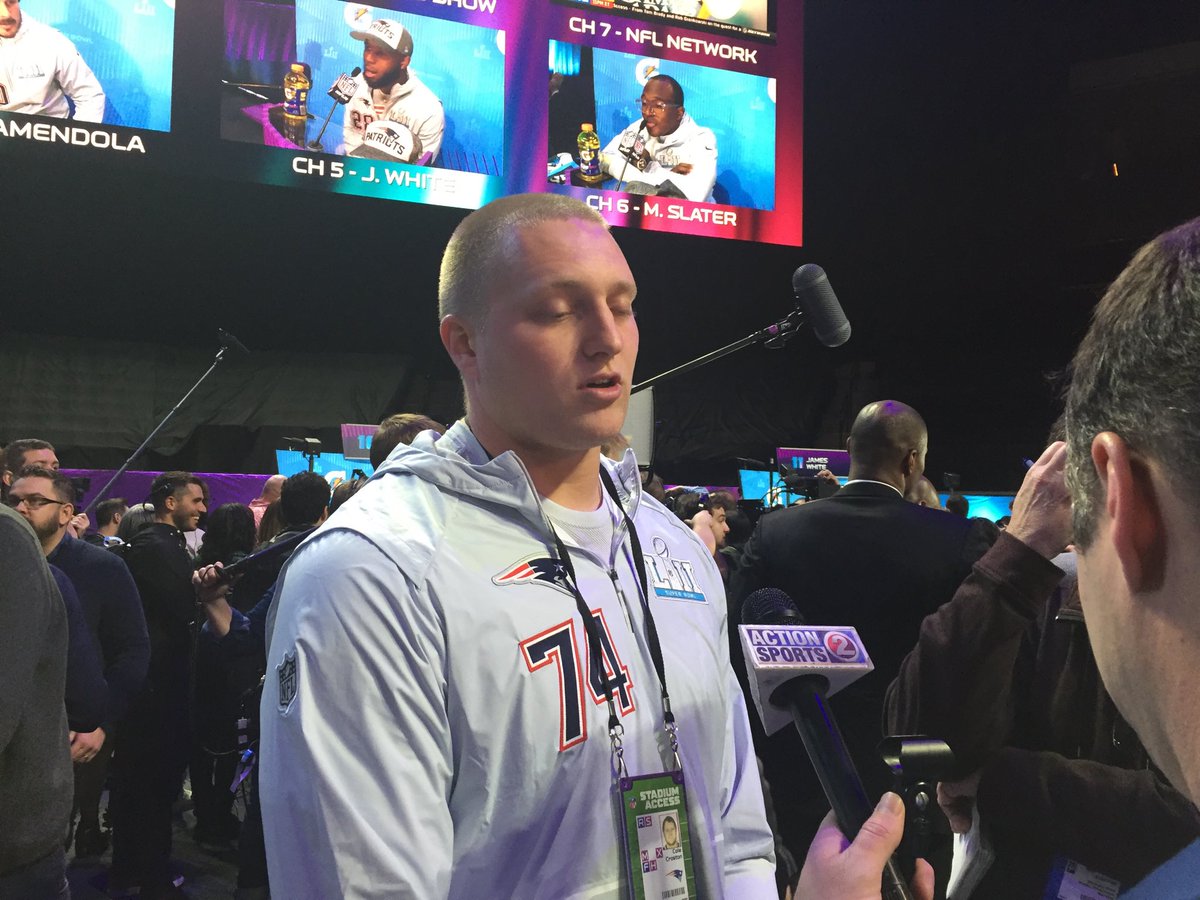 TheIowaHawkeyes's tweet photo. Cole Croston with Super Bowl Media: “it hasn’t hit me yet, being from small town Iowa to the Super Bowl.”  #Hawkeyes https://t.co/jJnHhiyTpC