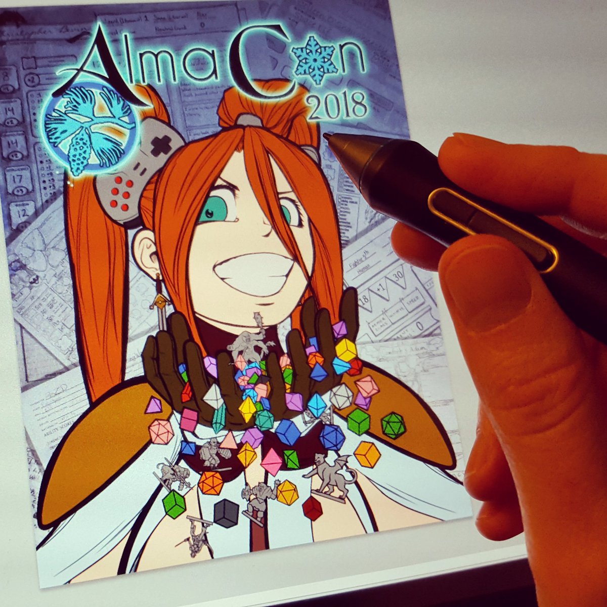 ComfortAndAdam's tweet photo. Finishing the #cover for @AlmaCon1 2018 on @twitch tonight at 10pm est https://t.co/7Bw35BYWZH https://t.co/RQ7QG65rD7