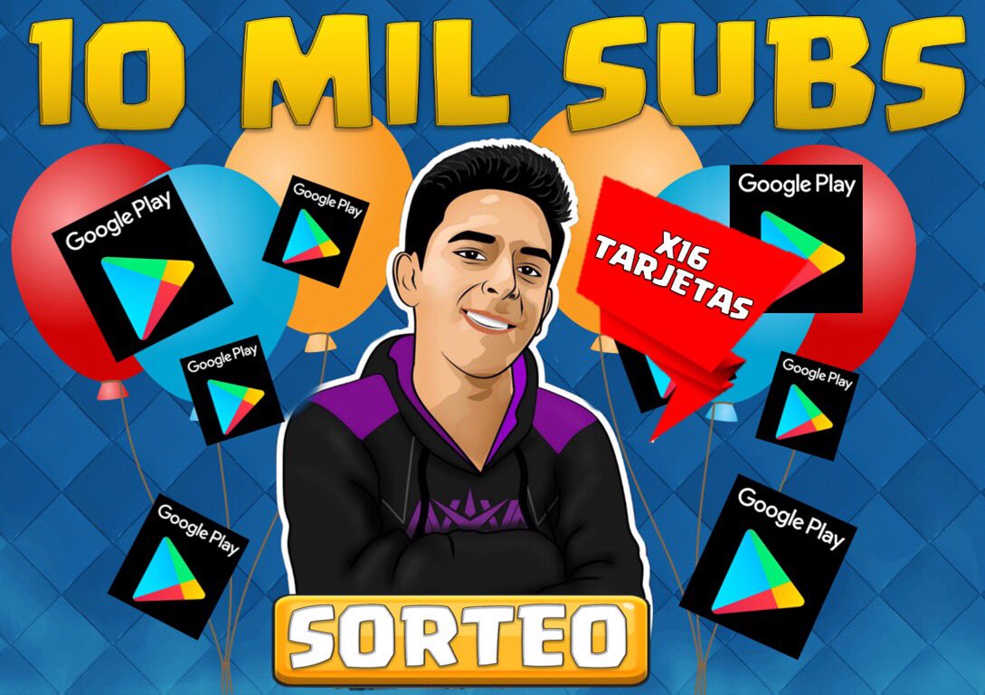 🎙🎉🎁MEGA SORTEO 10K SUBS🎁🎉🎙
16 Tarjetas para sortear el día Lunes 5 de Feb.

Requisitos:
Seguir a ⬇️

<a href="/BabyRuthCR/">BabyRuth⭐YT</a> 
<a href="/LucyCM95/">Lucy</a> (Creará Torneo 10K gemas) 
<a href="/DrBrandCR/">Brand Gamer</a> 
@BATICHOLO_CR 
@Alondra_CR__ 
@AetherLegend 
<a href="/BraccoRubenH/">Ruben</a> 

Dar (Importante) Rt 🔃 y ❤️.

Suerte y Éxito!